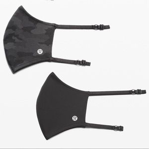2x NWT Lululemon Double Strap Masks - Camo & Black